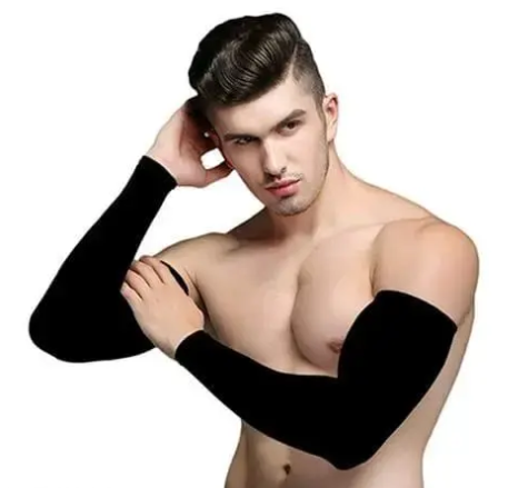 lambent Nylon Arm Sleeve For Men & Women  (Free, Black)