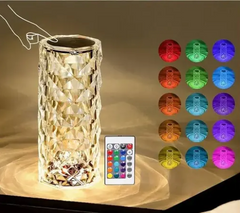 lambent Crystal Diamond Table Lamp 16 Color Changing LED Lights Night Lamp  (22 cm, Multicolor)