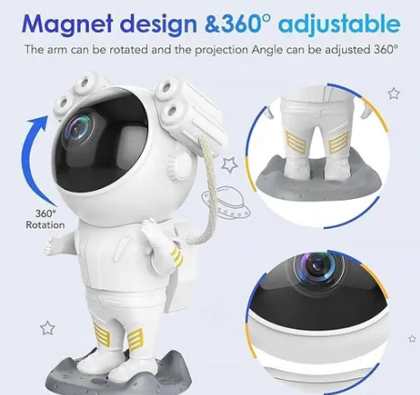 lambent Galaxy Night Light Astronaut Space Star Projector 360° Adjustable Night Lamp Night Lamp  (15 cm, White)