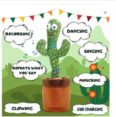 lambent Dancing Cactus Repeat, Talking Dancing Cactus Toy  (Green)