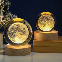 Lambent Crystal Ball Night Lamp,Creative Engraved Crystal Ball Night Light Night Lamp  (8 cm, Ivory)